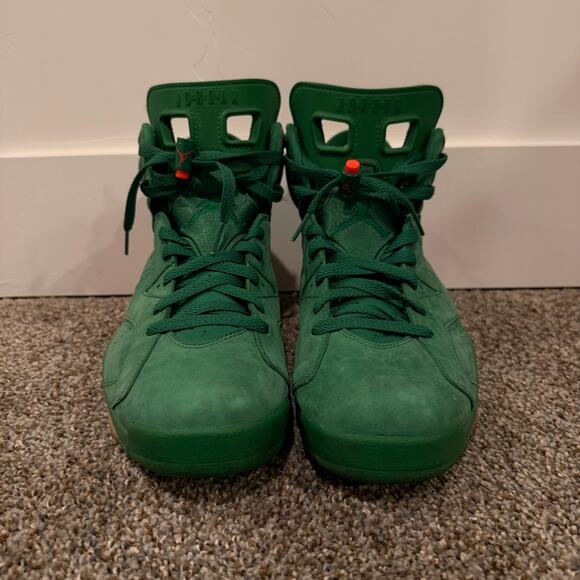 NIKE Men\'s Air Jordan 6 Retro NRG Green Suede Gatorade Shoes Size 10 main image 12